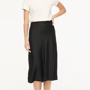 J. Crew Bias Slip Skirt In Black NWOT